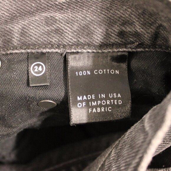 GRLFRND Jeans Helena High Rise Straight Leg Ankle 24 Button Fly Raw Edge Hem - Picture 4 of 4